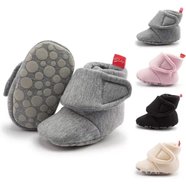Meckior Newborn Infant Baby Girls Boys Warm Fleece Winter Booties First Walkers Slippers ShoesB20Gray