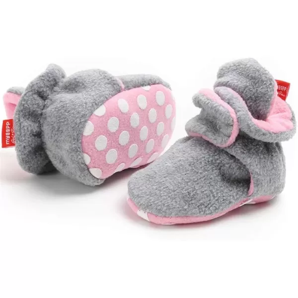 Meckior Newborn Infant Baby Girls Boys Warm Fleece Winter Booties First Walkers Slippers ShoesC10Hui Fen