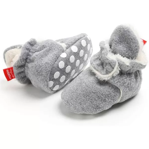 Meckior Newborn Infant Baby Girls Boys Warm Fleece Winter Booties First Walkers Slippers ShoesC10Little Grey