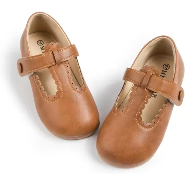 Meckior Toddler Little Girl Mary Jane Dress Shoes Ballet Flats for Girl Party School Shoes Bowknot Princess ShoesB05Brown