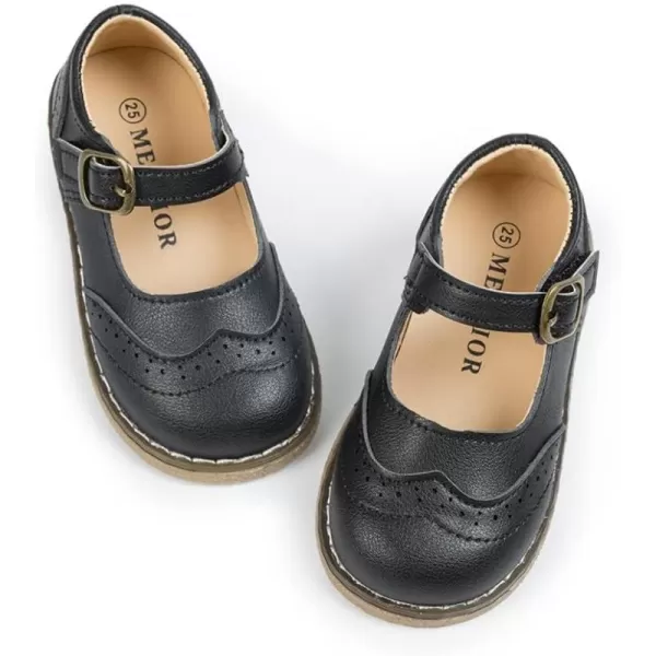 Meckior Toddler Little Girl Mary Jane Dress Shoes Ballet Flats for Girl Party School Shoes Bowknot Princess ShoesC01Black