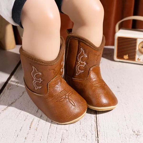 Meckior Baby Girls Cowboy Tassel Boots Side Zipper Moccasins Soft Bottom NonSlip Toddler ShoeA08Brown