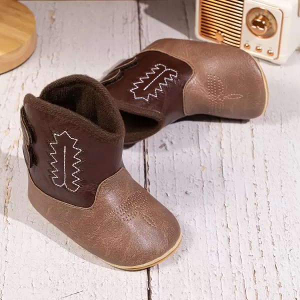 Meckior Baby Girls Cowboy Tassel Boots Side Zipper Moccasins Soft Bottom NonSlip Toddler ShoeA08Deep Brown