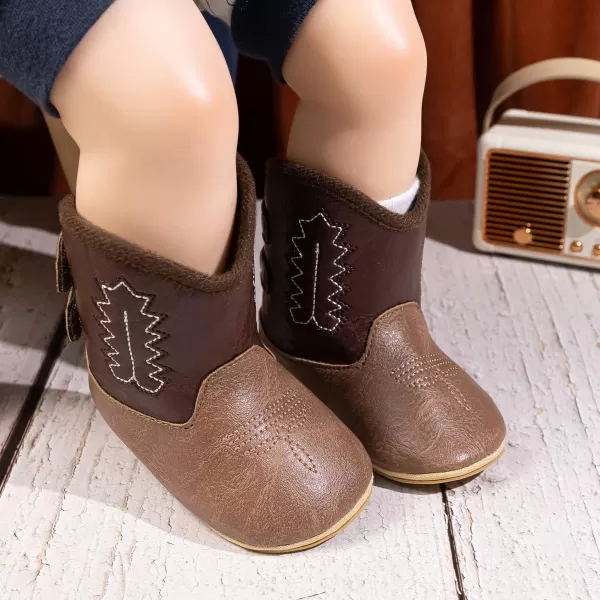 Meckior Baby Girls Cowboy Tassel Boots Side Zipper Moccasins Soft Bottom NonSlip Toddler ShoeA08Deep Brown