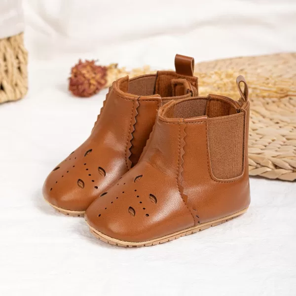 Meckior Baby Girls Cowboy Tassel Boots Side Zipper Moccasins Soft Bottom NonSlip Toddler ShoeA10Brown