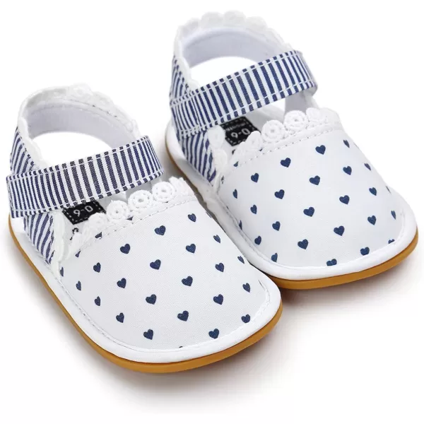 Meckior Infant Baby Girls Boys Summer Sandals Open Toe Lace Princess Dress Wedding Flats Shoes Newborn Toddler Soft Nonslip Sole First Walker Crib ShoesA30White