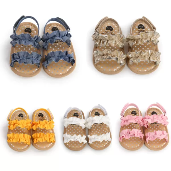 Meckior Infant Baby Girls Boys Summer Sandals Open Toe Lace Princess Dress Wedding Flats Shoes Newborn Toddler Soft Nonslip Sole First Walker Crib ShoesA03White