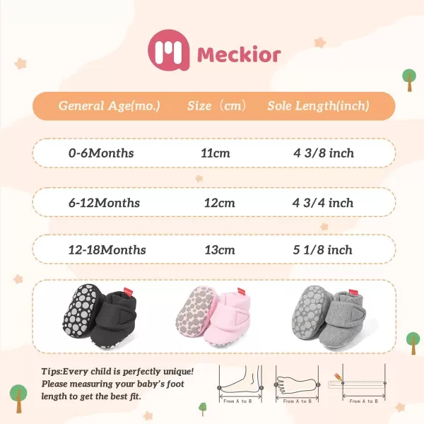 Meckior Newborn Infant Baby Girls Boys Warm Fleece Winter Booties First Walkers Slippers ShoesB20Gray