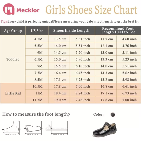 Meckior Toddler Little Girl Mary Jane Dress Shoes Ballet Flats for Girl Party School Shoes Bowknot Princess ShoesB01Mirror Black