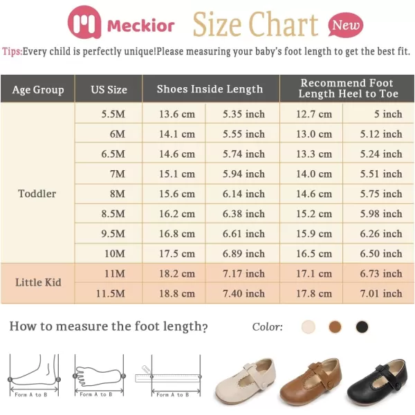 Meckior Toddler Little Girl Mary Jane Dress Shoes Ballet Flats for Girl Party School Shoes Bowknot Princess ShoesB05Beige