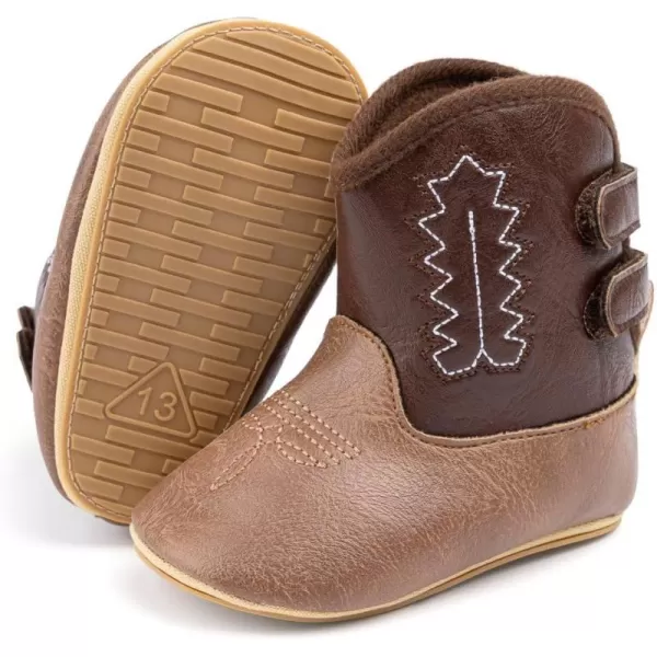 Meckior Baby Girls Cowboy Tassel Boots Side Zipper Moccasins Soft Bottom NonSlip Toddler ShoeA08Deep Brown