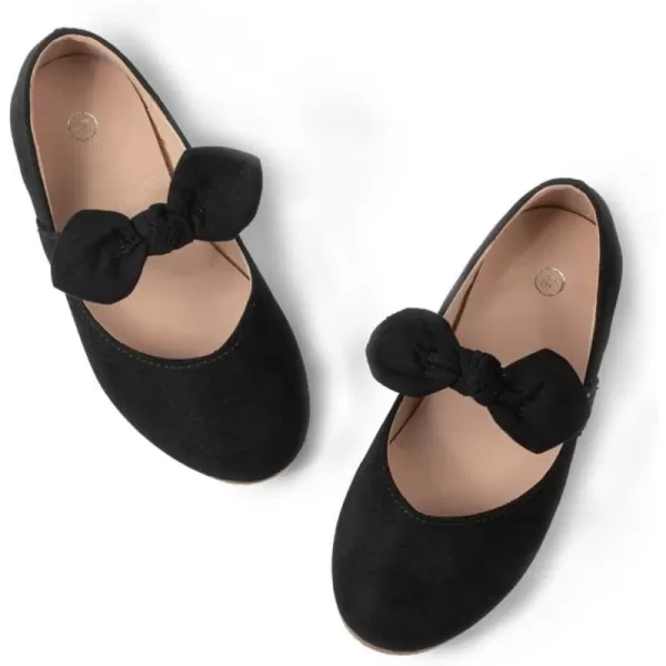 Meckior Toddler Little Girl Mary Jane Dress Shoes Ballet Flats for Girl Party School Shoes Bowknot Princess ShoesA10Black