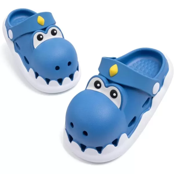 Meckior Toddler Little Girls Boys Clogs Cute Cartoon Garden Water Sandals Lightweight Slipon Slides Slippers Children Kids Indoor Outdoor Summer Pool Beach ShoesToddlerLittle KidBDinosaur Blue