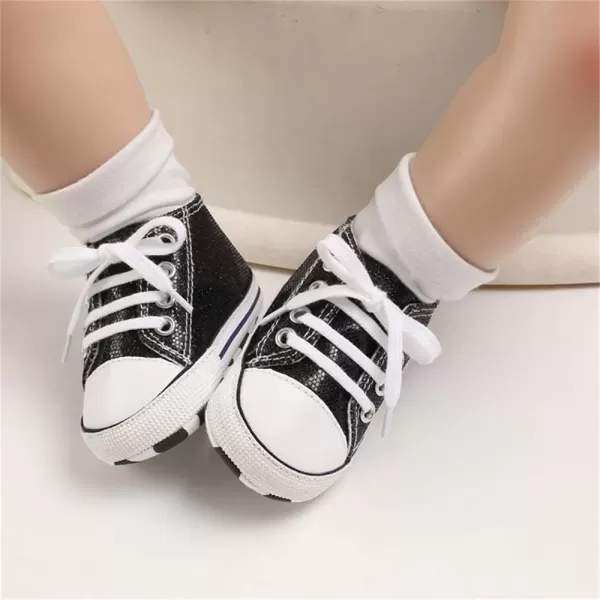 imageMeckior Infant Baby Boys Girls Canvas Sneaker Soft Sole First Walkers Trainers Lace Up Casual Toddler Shoes