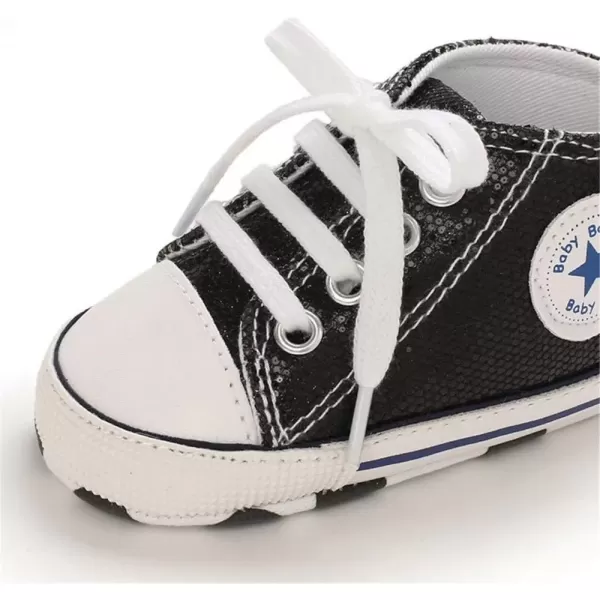 imageMeckior Infant Baby Boys Girls Canvas Sneaker Soft Sole First Walkers Trainers Lace Up Casual Toddler Shoes