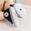 imageMeckior Baby Girls Boys Canvas Sneakers Soft Sole HighTop Ankle Infant First Walkers Crib ShoesA27Black