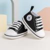 imageMeckior Baby Girls Boys Canvas Sneakers Soft Sole HighTop Ankle Infant First Walkers Crib ShoesA27Black