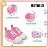 imageMeckior Baby Girls Boys Canvas Sneakers Soft Sole HighTop Ankle Infant First Walkers Crib ShoesA27Pink