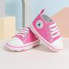 imageMeckior Baby Girls Boys Canvas Sneakers Soft Sole HighTop Ankle Infant First Walkers Crib ShoesA27Pink