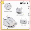 imageMeckior Baby Girls Boys Canvas Sneakers Soft Sole HighTop Ankle Infant First Walkers Crib ShoesA27White