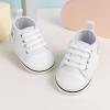 imageMeckior Baby Girls Boys Canvas Sneakers Soft Sole HighTop Ankle Infant First Walkers Crib ShoesA27White