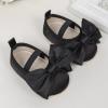 imageMeckior Infant Baby Girls Boys Handmade Princess Flats Toddler First Walkers Soft PU Leather NonSlip Crib Wedding Dress ShoesA03black