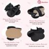 imageMeckior Infant Baby Girls Boys Handmade Princess Flats Toddler First Walkers Soft PU Leather NonSlip Crib Wedding Dress ShoesA03black