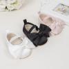 imageMeckior Infant Baby Girls Boys Handmade Princess Flats Toddler First Walkers Soft PU Leather NonSlip Crib Wedding Dress ShoesA03black