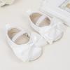 imageMeckior Infant Baby Girls Boys Handmade Princess Flats Toddler First Walkers Soft PU Leather NonSlip Crib Wedding Dress ShoesA03white
