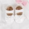 imageMeckior Newborn Baby Girls Dress Shoes Infant Bowknot Soft Sole Mary Jane Moccasins Baptism Christening Crib Shoes Wedding Princess FlatsB01White