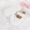 imageMeckior Newborn Baby Girls Dress Shoes Infant Bowknot Soft Sole Mary Jane Moccasins Baptism Christening Crib Shoes Wedding Princess FlatsB01White