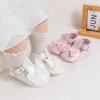 imageMeckior Newborn Baby Girls Dress Shoes Infant Bowknot Soft Sole Mary Jane Moccasins Baptism Christening Crib Shoes Wedding Princess FlatsB02White