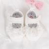 imageMeckior Newborn Baby Girls Dress Shoes Infant Bowknot Soft Sole Mary Jane Moccasins Baptism Christening Crib Shoes Wedding Princess FlatsD01White