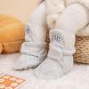 imageMeckior Newborn Infant Baby Girls Boys Warm Fleece Winter Booties First Walkers Slippers ShoesA00Light Grey