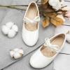 imageMeckior Toddler Little Girl Mary Jane Dress Shoes Ballet Flats for Girl Party School Shoes Bowknot Princess ShoesZ06White