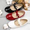 imageMeckior Toddler Little Girl Mary Jane Dress Shoes Ballet Flats for Girl Party School Shoes Bowknot Princess ShoesZ06White
