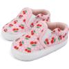 imageMeckior Infant Baby Girls Boys Canvas Shoes Soft Sole Toddler Slip On Newborn Crib Moccasins Casual Sneaker Austin Boys Flat Lazy Loafers First Walkers Skate ShoeD21Pink Cherry