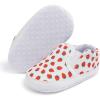 imageMeckior Infant Baby Girls Boys Canvas Shoes Soft Sole Toddler Slip On Newborn Crib Moccasins Casual Sneaker Austin Boys Flat Lazy Loafers First Walkers Skate ShoeD20White Strawberry
