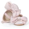 imageMeckior Infant Baby Girls Boys Handmade Princess Flats Toddler First Walkers Soft PU Leather NonSlip Crib Wedding Dress ShoesA03pink