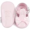 imageMeckior Newborn Baby Girls Dress Shoes Infant Bowknot Soft Sole Mary Jane Moccasins Baptism Christening Crib Shoes Wedding Princess FlatsB02Pink