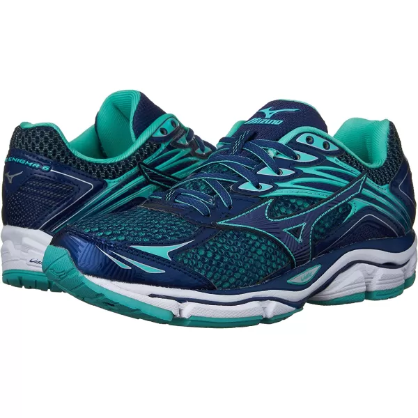 imageMizuno Womens Wave Rebellion Running ShoeBrunnera BlueMazarine BlueTurquoise