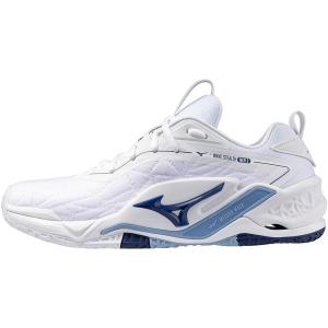 imageMizuno UnisexAdult Wave Stealth Neo 2 Volleyball ShoeWhiteBellwether Blue