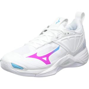 imageMizuno Womens Wave Momentum 3 Volleyball ShoeWhite Pinkglo Blueatoll