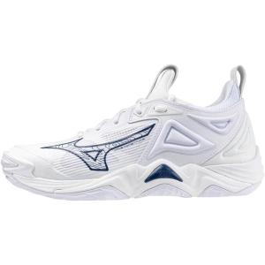 imageMizuno Womens Wave Momentum 3 Volleyball ShoeWhitenavy
