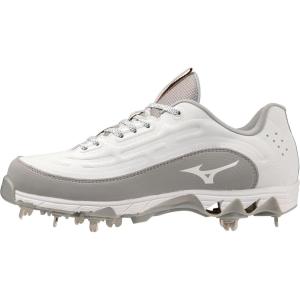 imageMizuno Womens 9Spike Swift 8 Low Metal Softball CleatWhiteGrey