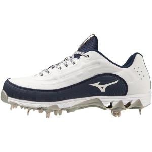 imageMizuno Womens 9Spike Swift 8 Low Metal Softball CleatWhiteNavy