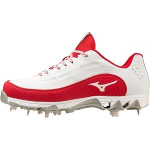 imageMizuno Womens 9Spike Swift 8 Low Metal Softball CleatWhiteRed