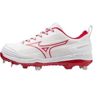 imageMizuno Womens Sweep 6 Softball ShoeWhiteRed