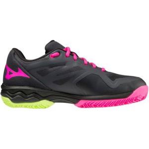 imageMizuno Womens Tennis ShoeEbony Pinkglo Neolime