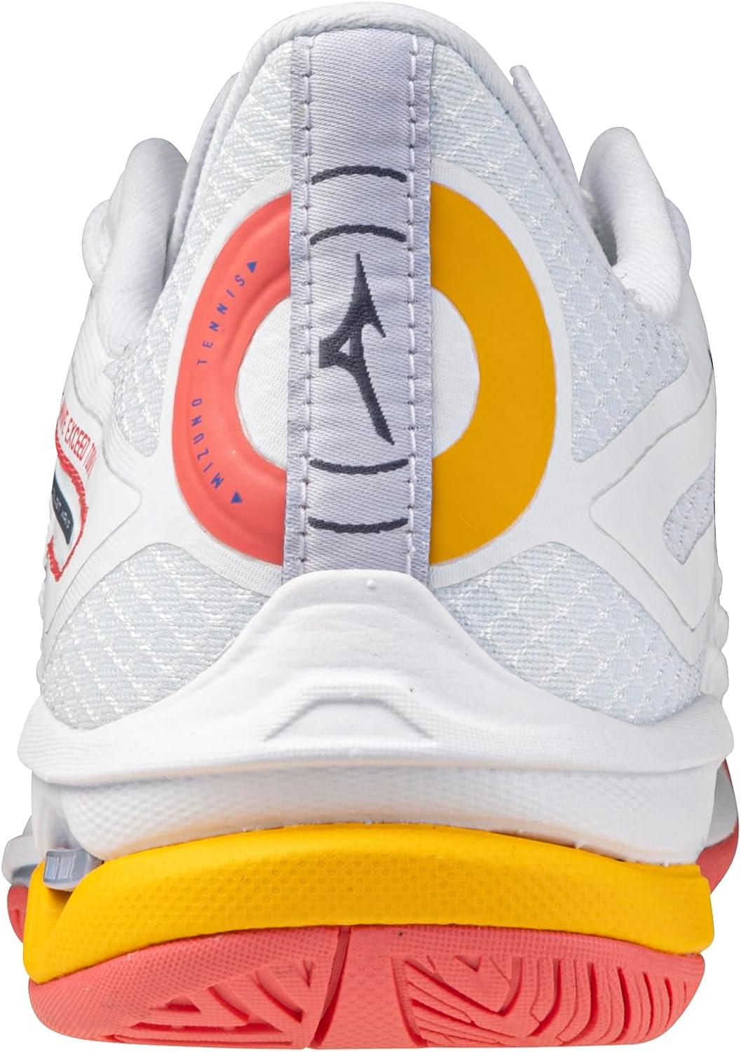 imageMizuno Womens Wave Exceed Tour 6 All Court Tennis ShoeWhitecalypso Coral